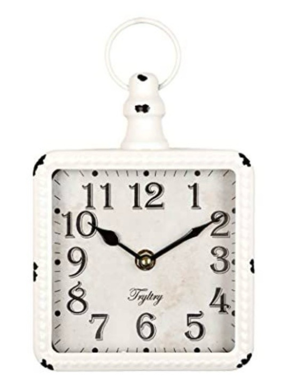 White Square Vintage Wall Clock